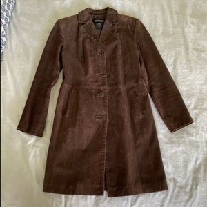 New York & company 100% leather suede
boho trench coat